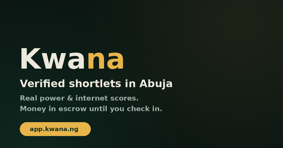 Kwana — Verified shortlets in Abuja